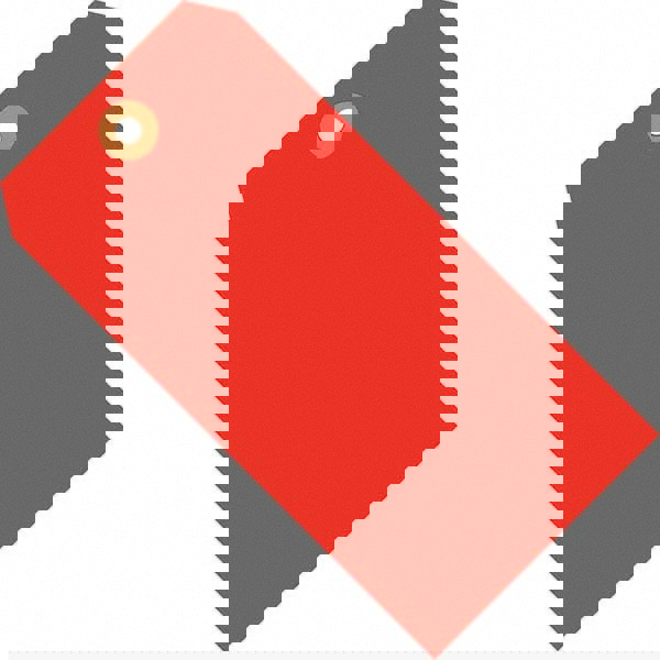 Blank Tag: 3-3/4'' High, Fluorescent Red, Synthetic Paper